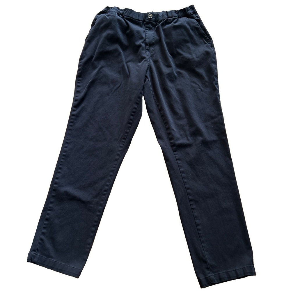 Cove USA Chino Pants Men's 36x30 Black Stretch Waist Elastic Athleisure